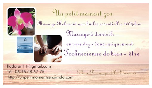 Carte De Visite Massage Modèle De Carte De Visite Pour Un Salon De Massage Dans